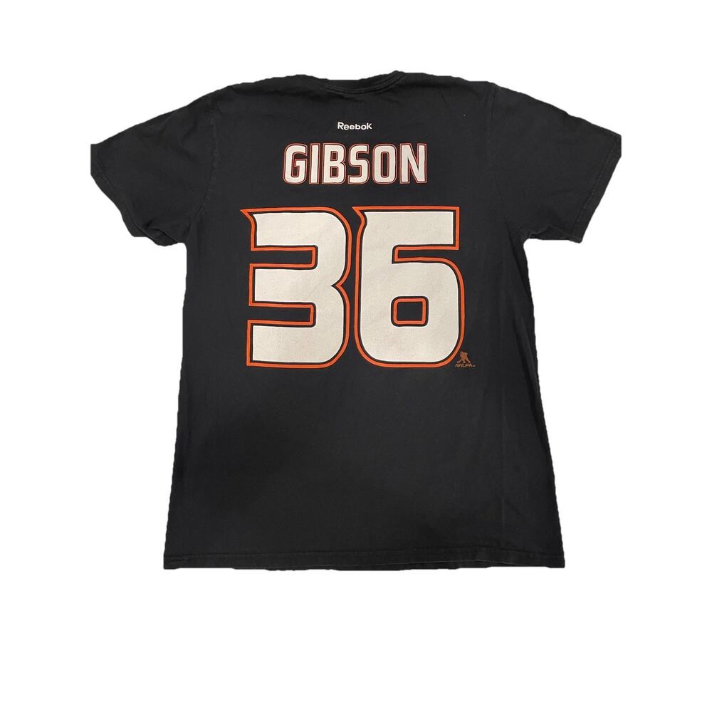 Anaheim Ducks Shirt Mens M Black NHL Hockey Gibson #36 Graphic Tee Reebok